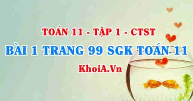 Bài 1 trang 99 SGK Toán 11 Tập 1 Chân trời sáng tạo